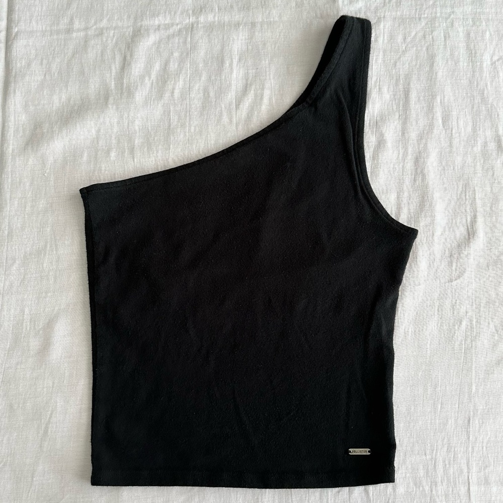 Hollister Black One Shoulder Crop Top